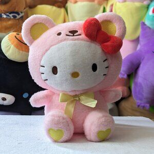 Round 1 Sanrio 12" Pink Hello Kitty Wool Boa Bear Plush